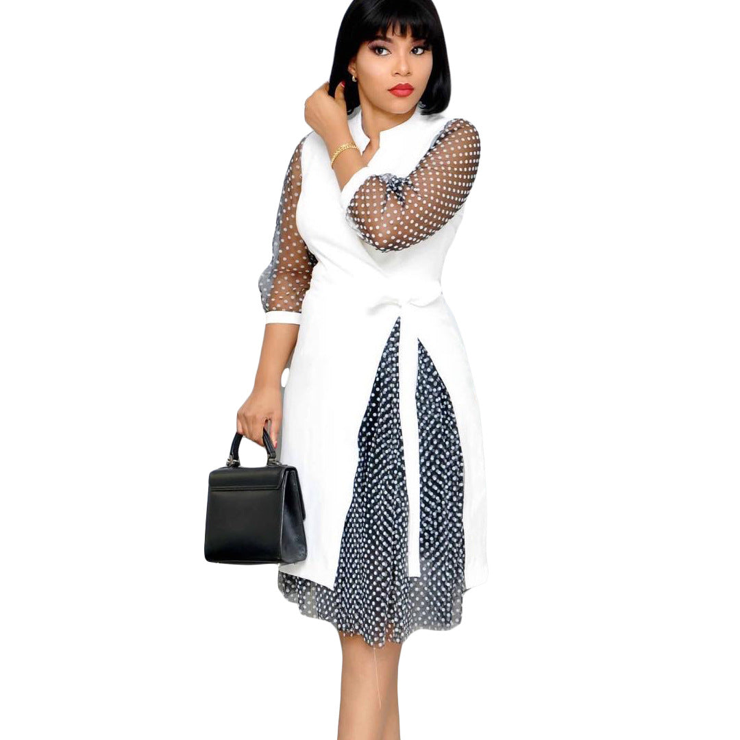 Fashion Dot Print Plus Sizes Women Dresses