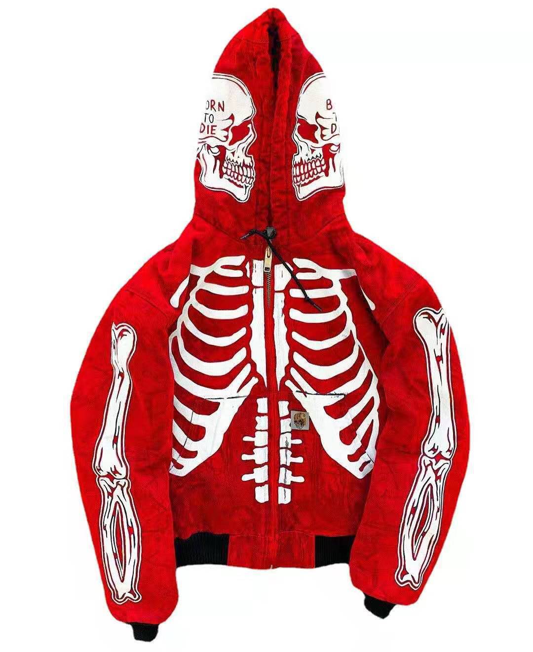 Women Flower Skull Long Sleeve Hoodies Sweater