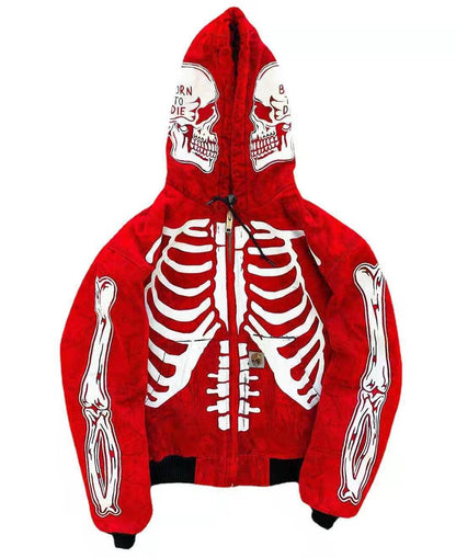 Women Flower Skull Long Sleeve Hoodies Sweater