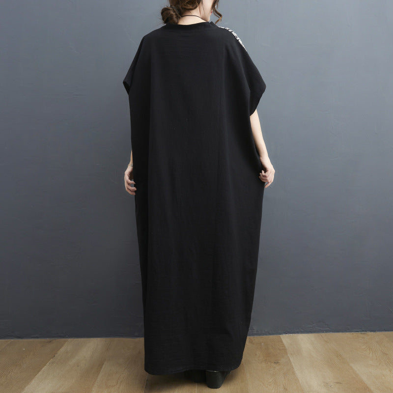 Vintage Pocket Design Plus Sizes Long Cozy Dresses