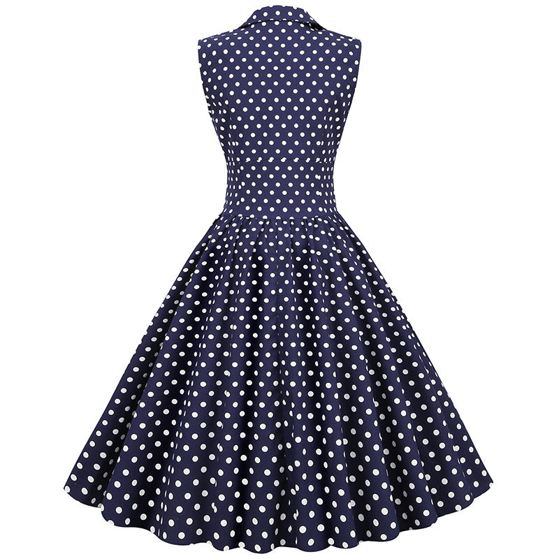 Vintage Sleeveless Polka Dot Dresses