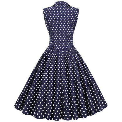 Vintage Sleeveless Polka Dot Dresses