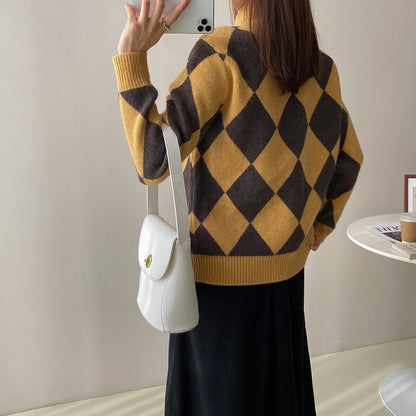 Vintage High Neck Pullover Sweaters for Women