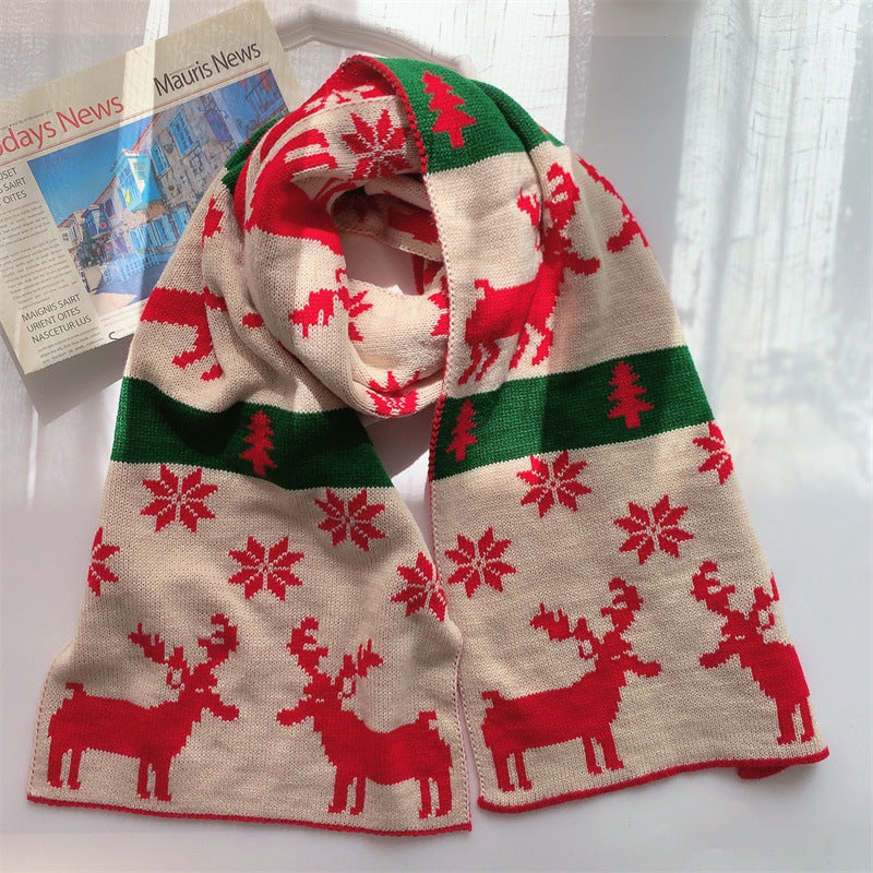 Lovely Warm Knitting Girl's Scarf for Christmas