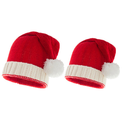 Christmas Parent-kids Red Knitted Warm Hats