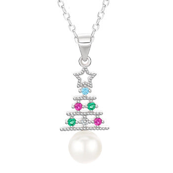 Merry Christmas Design Sterling Sliver Necklace for Women
