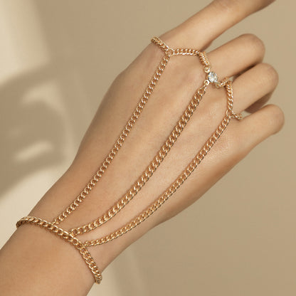Hip Hop Fashion Metal Finger Bracelets for Women