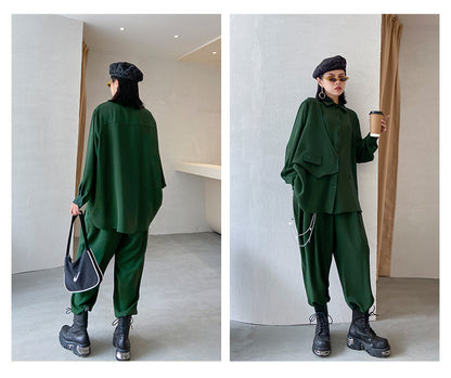 Leisure Women Two Pieces Long Sleeves Shirts & Pants