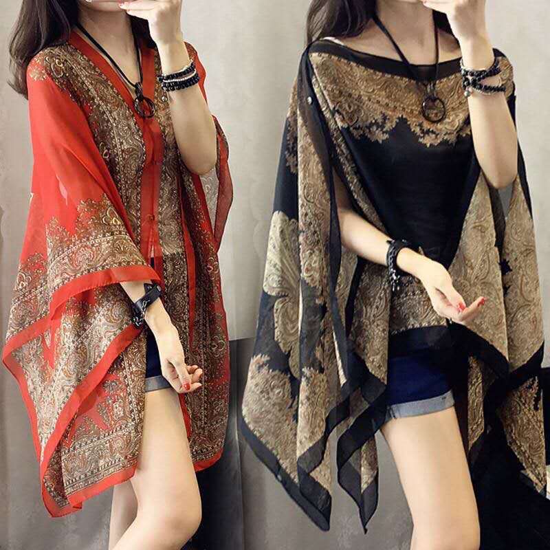 Summer Chiffon Women Cape Covers