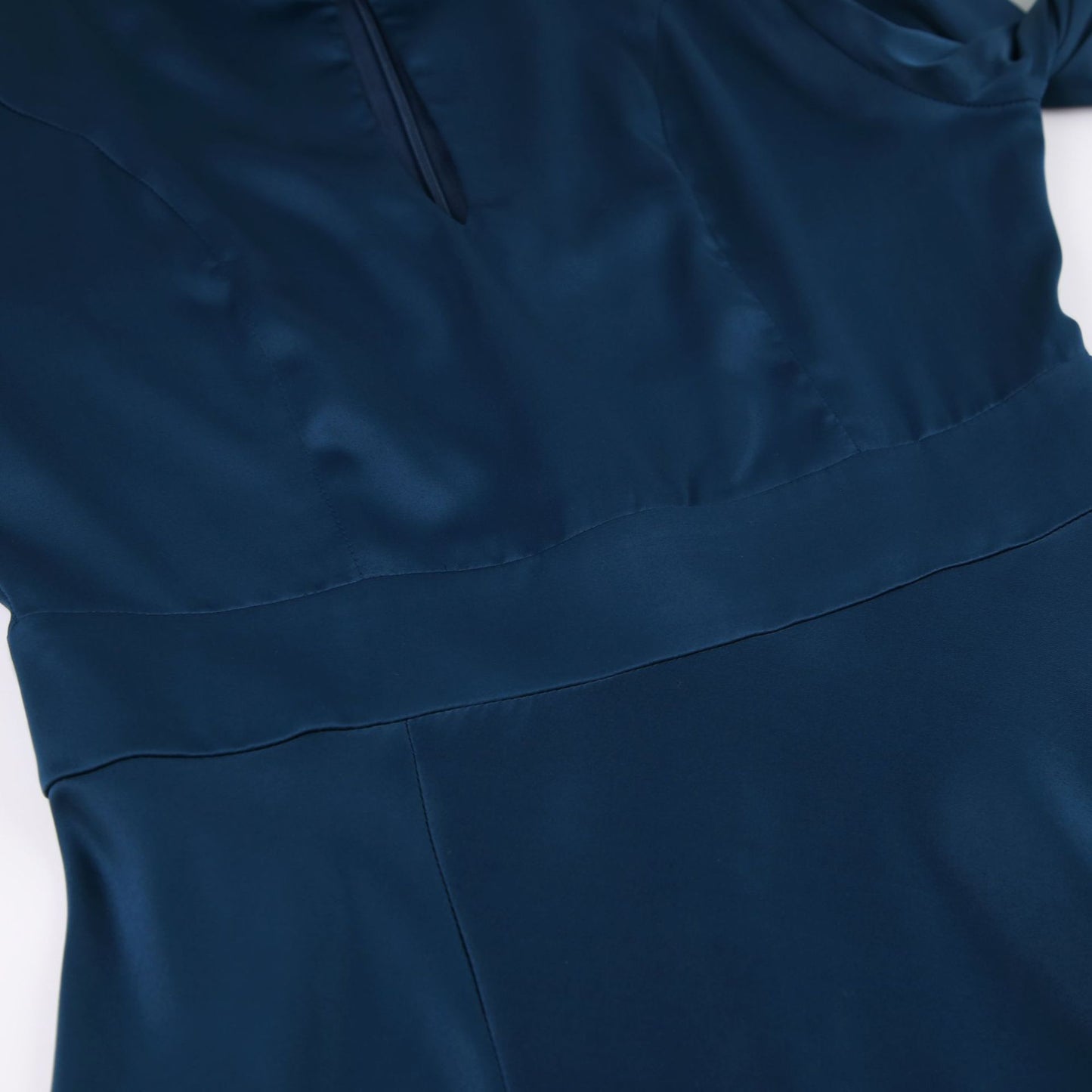Blue High Waist Satin Sexy Long Split Front Dresses