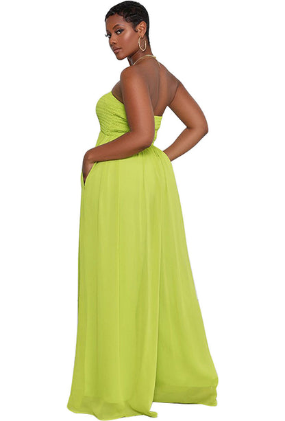 Sexy Strapless High Waist Chiffon Summer Jumpsuits