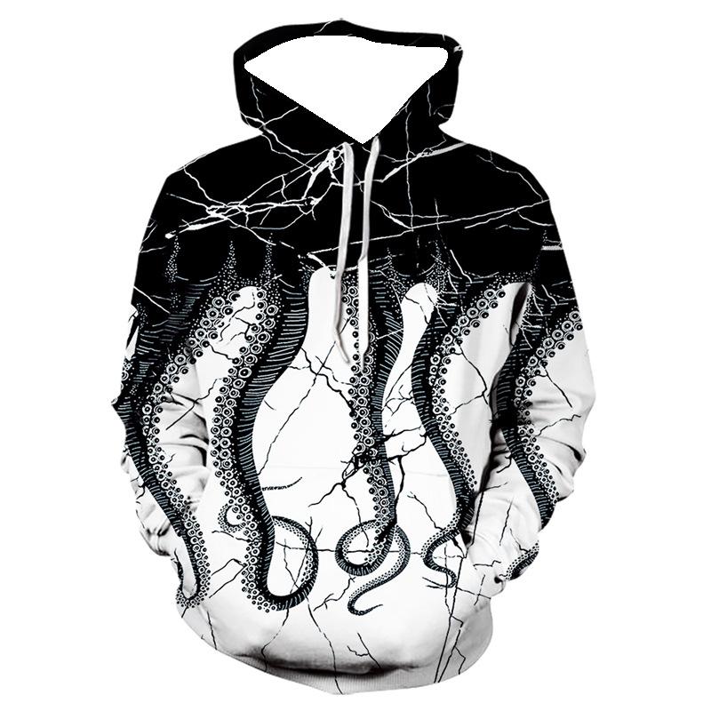 Casual Round Neck 3D Print Hoodies for Lovers-STYLEGOING