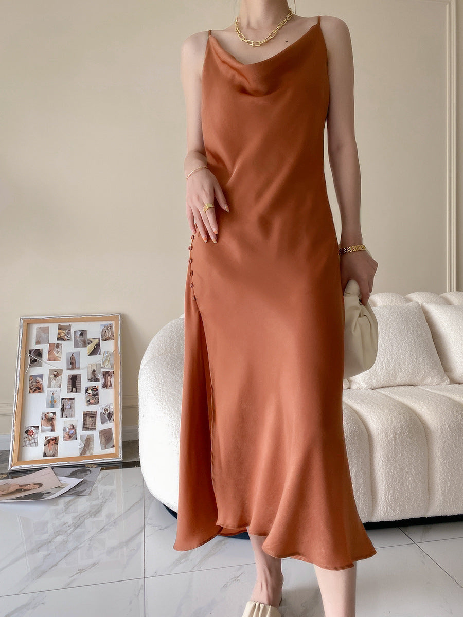 Sexy Designed Luxury Satin Sleeveless Party Dresses