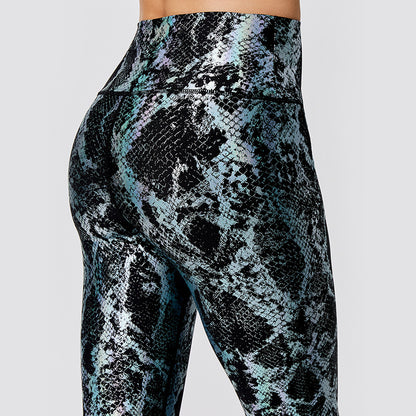 Sexy Elastic Snake Print Sports Suits