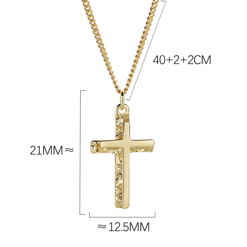 Irregular Cross Design Sterling Silver Necklace for Women