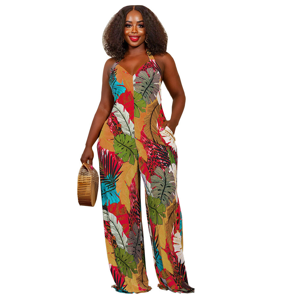 Summer Dyed Loose Jumpsuits for Women