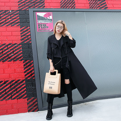 Designed Women Long Wind Break Overcoats