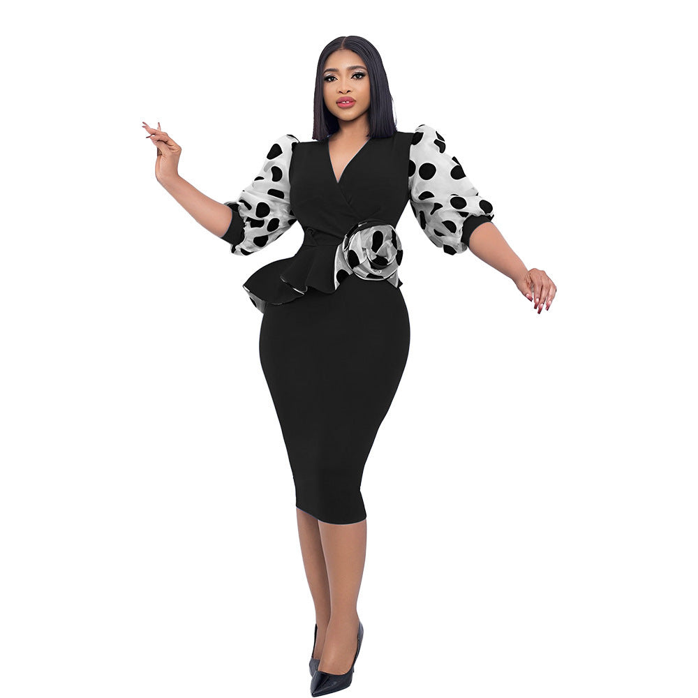 Elegant Puff Sleeves Women Dresses