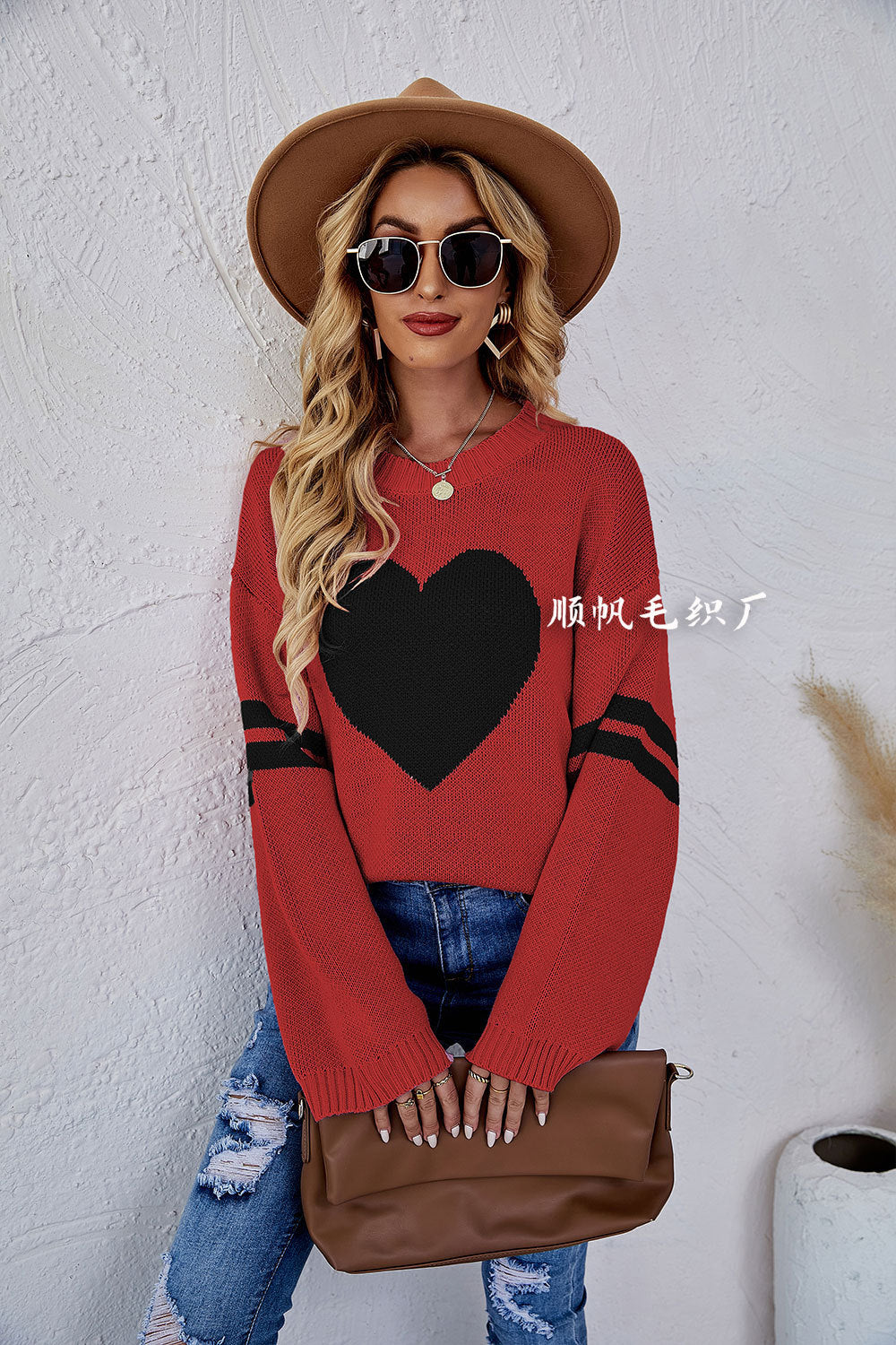 Casual Women Sweetheart Design Pullover Sweaters