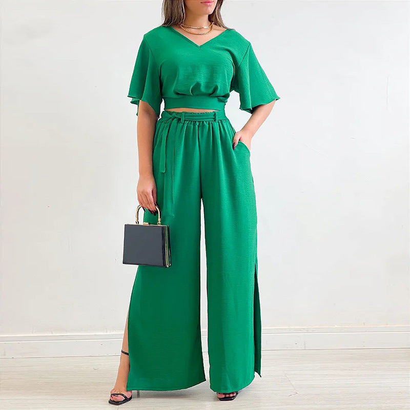 Casual Summer Wide Legs Women Suits