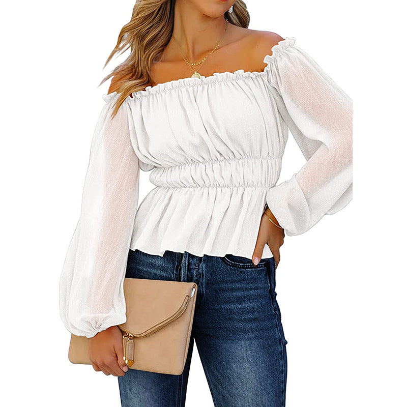 Casual Summer Chiffon Off The Shoulder Women Blouses