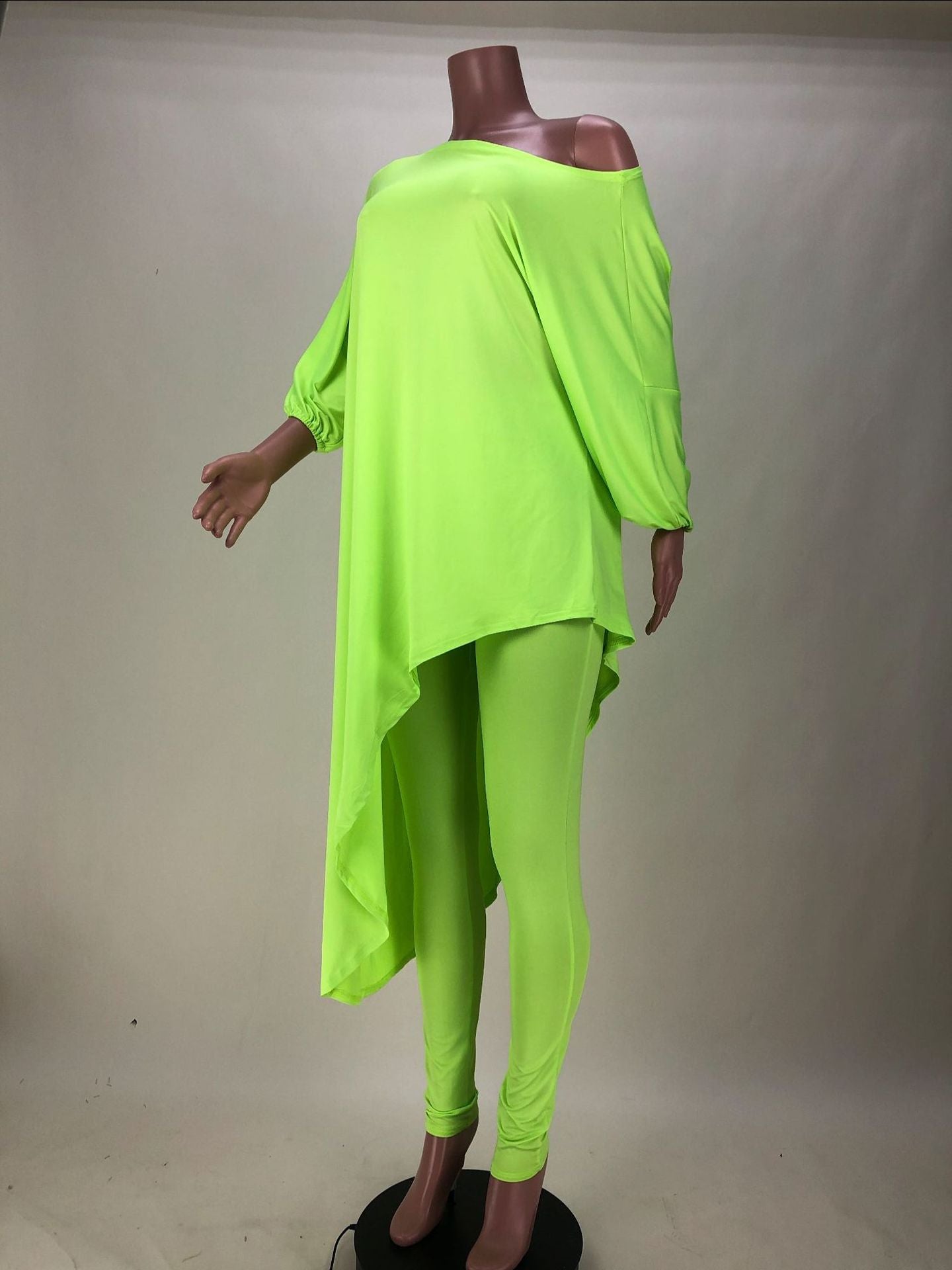 One Shoulder Irregular Bat Sleeves Tops&pants Suits