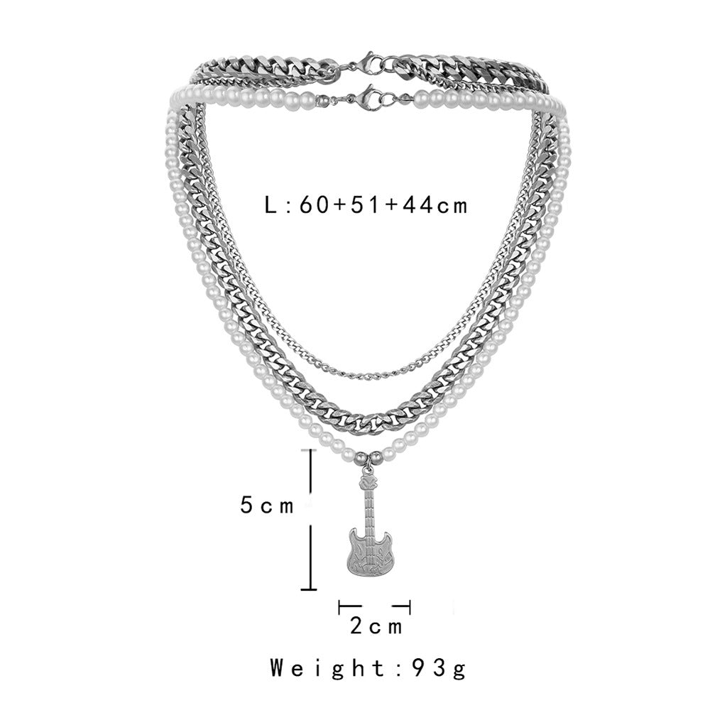 Fashion Hip Top Style Pearl Necklace for Men