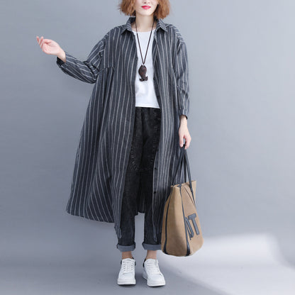 Linen Women Plus Sizes Long Shirts