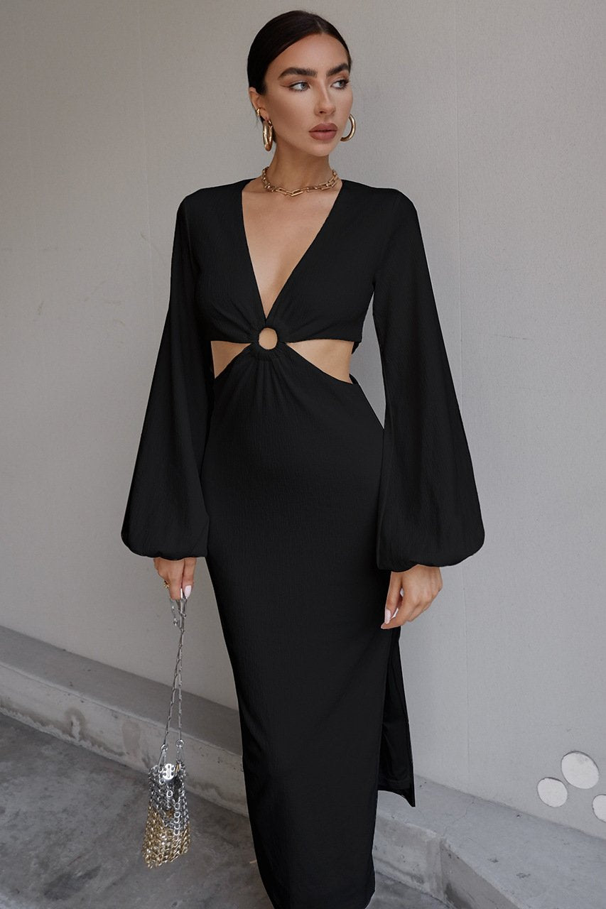 Designed Puff Sleeves Sexy Dresses-STYLEGOING