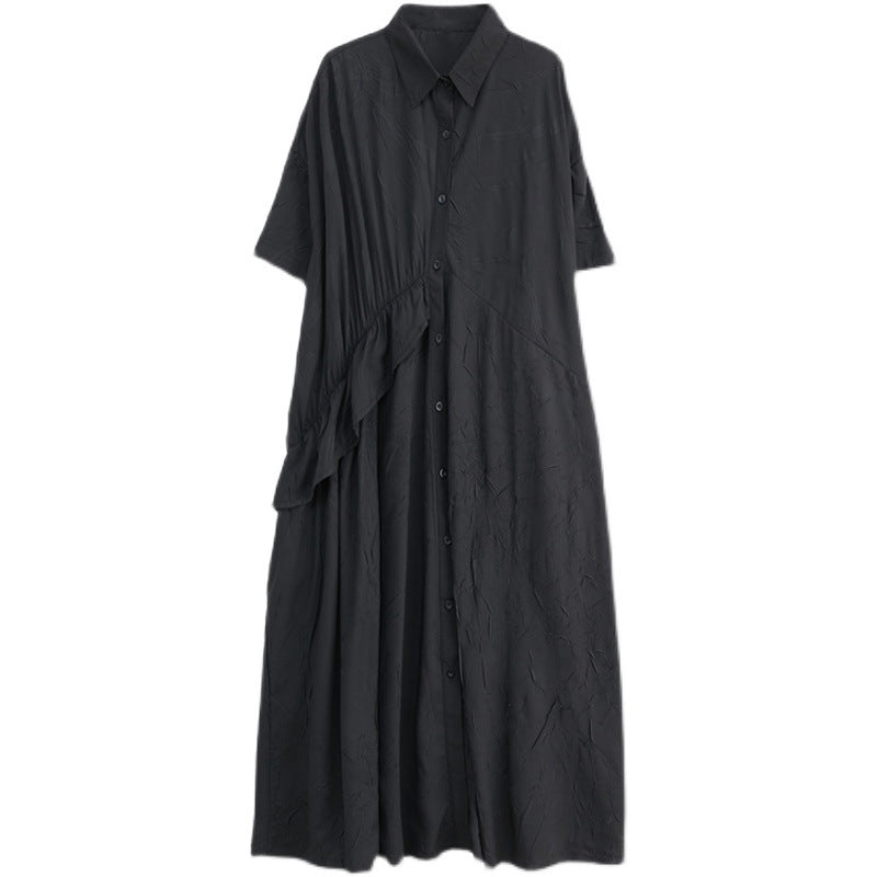 Summer Ruffled Plus Sizes Midi Shirts Dresses