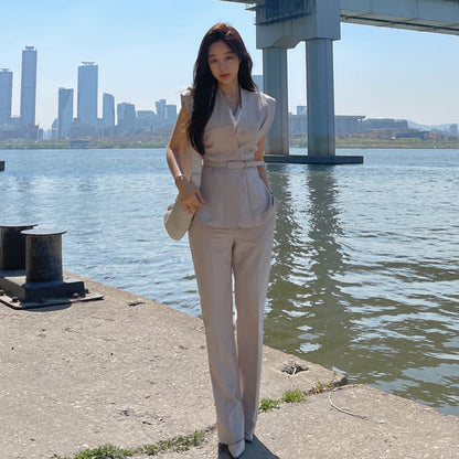 Elegant Office Lady Summer Two Pieces Suits