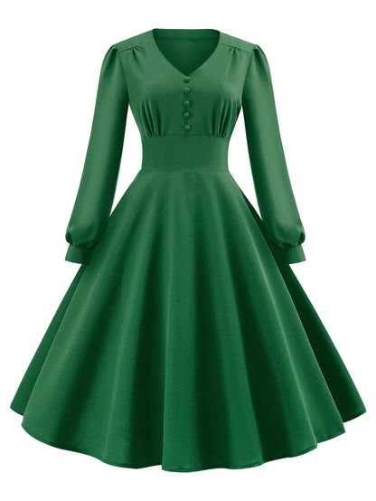 Vintage Long Sleeves Dresses with Button