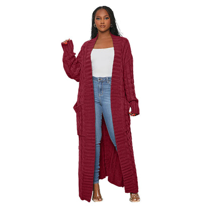 Casual Long Knitted Cardigan Overcoats for Women