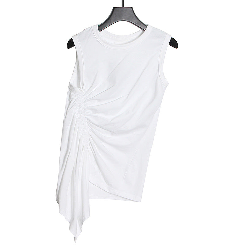Sexy Designed Irregular Drawstring Summer T Shirts