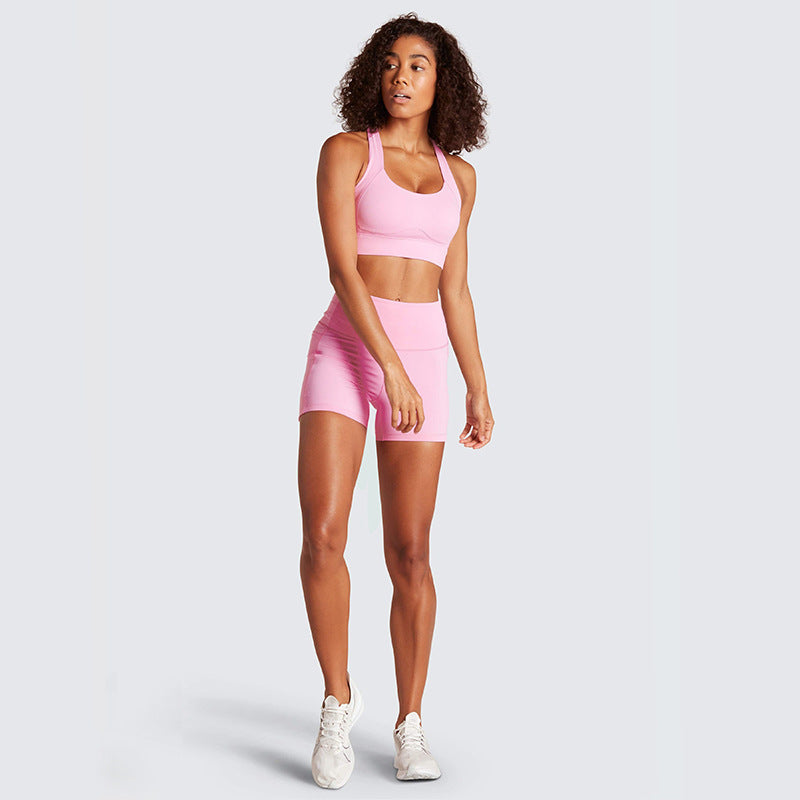 Sexy Women Backless Summer Yoga Tops and Shorts