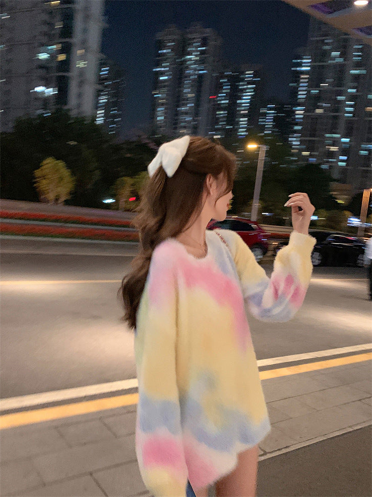 Lovely Dyed Soft Knitting Sweater Tops