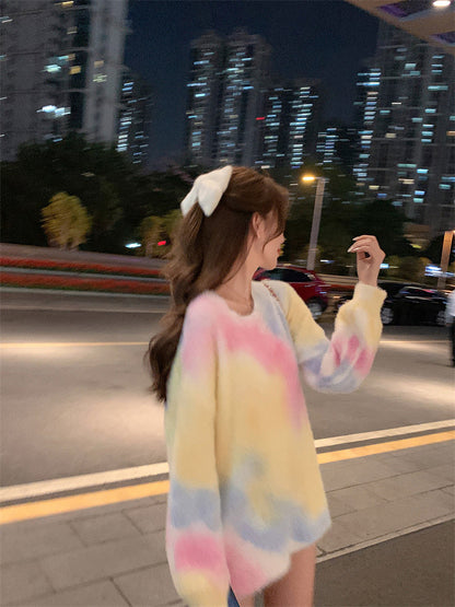 Lovely Dyed Soft Knitting Sweater Tops