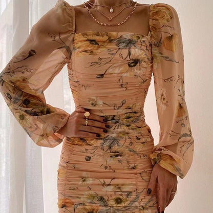 Women Square Neckline Tight Bodycon Short Dresses-STYLEGOING