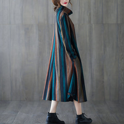 Vintage High Neck Warm Fall Long Dresses