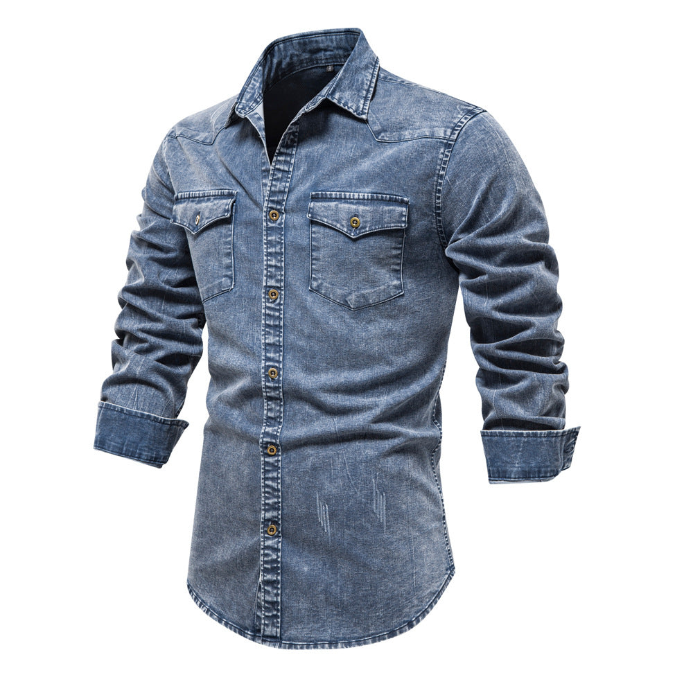 Fashion Denim Long Sleeves Shirts for Men
