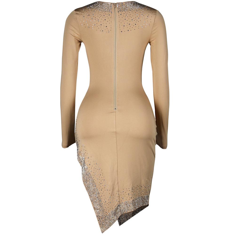 Sexy Long Sleeves Diamond Night Club Dresses-STYLEGOING
