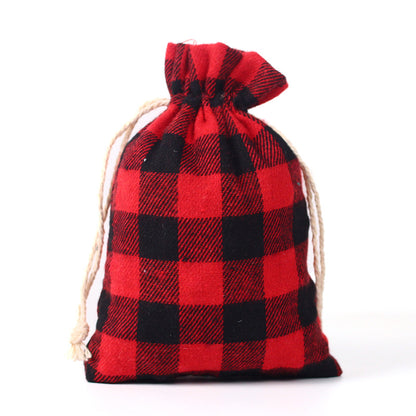Red&Green Cotton Christmas Gift Bags 50pcs/Set