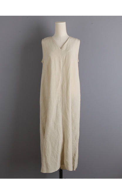 Women Linen Sleeveless Long Cozy Dresses