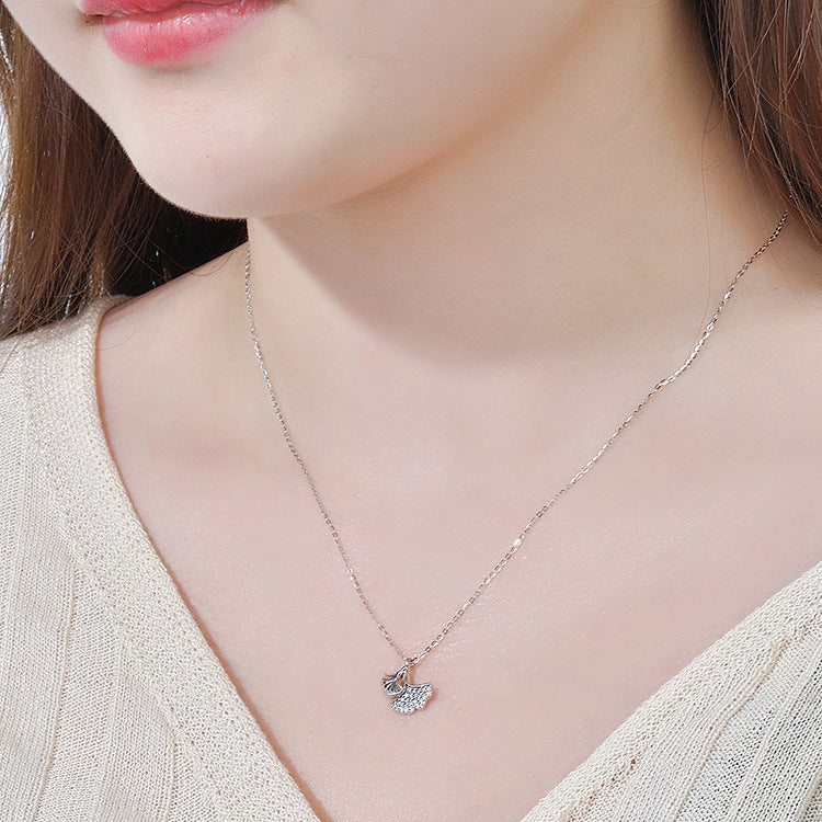 Gingko Desgned Sterling Sliver Necklace for Women