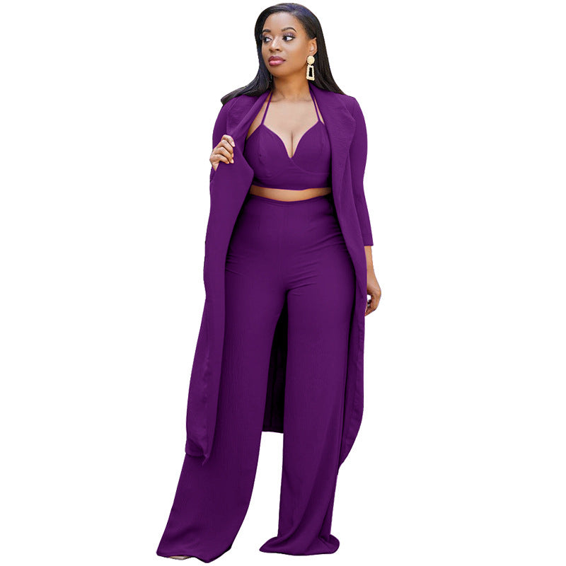 Sexy Top & Wide Legs Pants 3pcs Sets for Women