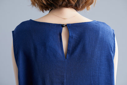 Blue Sleeveless Long Cozy Dresses