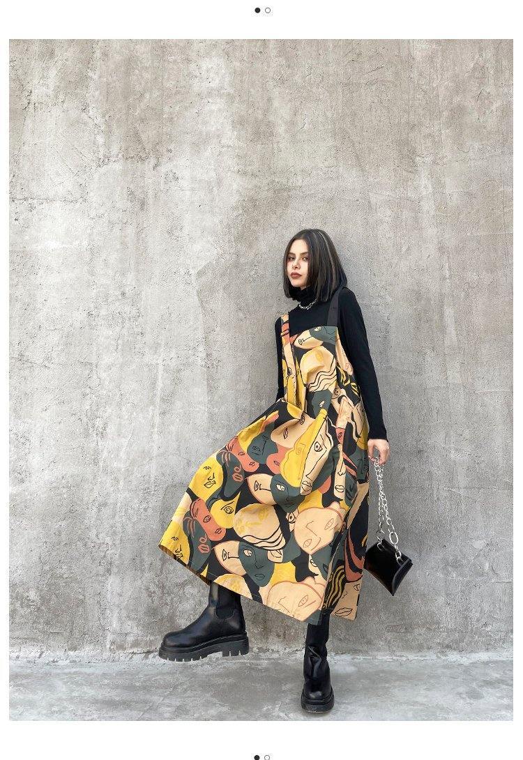 Retro Women Print Cozy Long Dresses-STYLEGOING