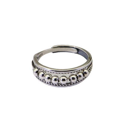 Dot Design Vintage Sterling Sliver Open End Rings