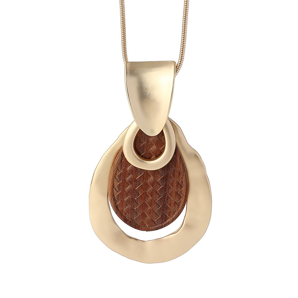 Vintage Wooden Long Sweater Chains for Women
