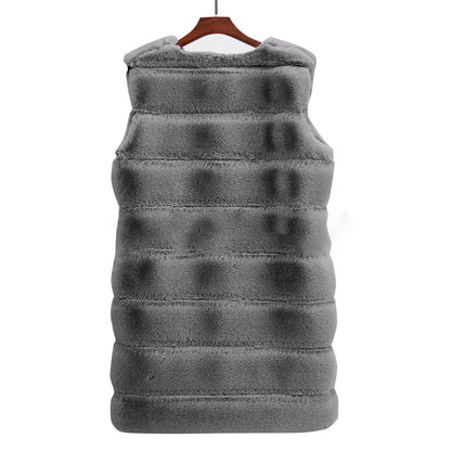 Artificial Fur Warm Winter Long Vest for Women